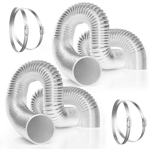 VIVOSUN 2er-Packung 15cm 7,6m Flexibler Luftkanal aus Aluminium für Belüftung, Inklusive 4 Schlauchschellen aus Edelstahl, Mehrschichtiges Schlauch Ventilationsset für Ventilatorsystem, HVAC-Lüftung von VIVOSUN