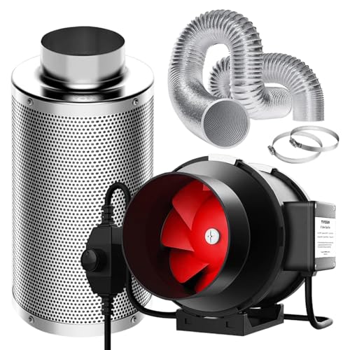VIVOSUN Abluftset 150mm Rohrventilator,663m³/h EC-Motor Abluftventilator mit Luftkohlefilter und Abluftschlauch,leiser Rohrlüfter,R6 Rohrventilator für Indoor,Growzelt und Gewächshaus Hydrokultur VIVOSUN Abluftset 150mm Rohrventilator,663m³/h EC-Motor Abluftventilator mit Luftkohlefilter und Abluftschlauch,leiser Rohrlüfter,R6 Rohrventilator für Indoor,Growzelt und Gewächshaus Hydrokultur von VIVOSUN