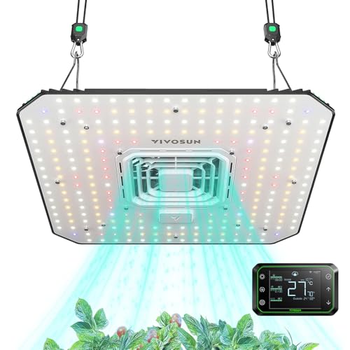 VIVOSUN LED Grow Lampe 150W Einstellbarem Vollspektrum Pflanzenlampe mit Integriertem Zirkulationsventilator AeroLight A150 Grow Light mit GrowHub Controller E42A für Growzelt Zimmerpflanzen von VIVOSUN
