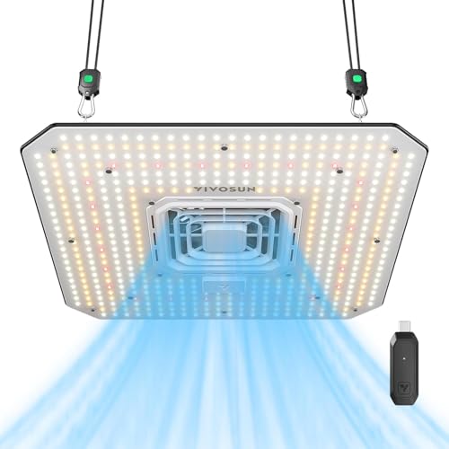 VIVOSUN LED Grow Lampe 150W Vollspektrum Pflanzenlampe mit Integriertem Zirkulationsventilator Grow Light Kompatibel mit App, AeroLight A150SE mit GrowHub Controller E25 für 120x60cm Growzelt von VIVOSUN