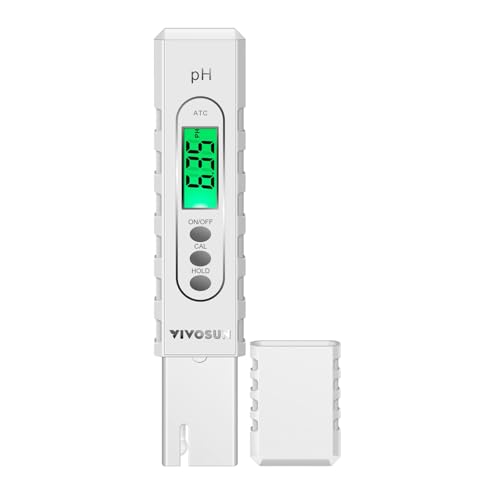 VIVOSUN Digitales pH-Meter mit ATC und 0,01 pH Hoher Genauigkeit, pH-Messgerät mit 0-14 pH-Messbereich, Wasserqualitätstester für Hydroponik, Trinkwasser im Haus, Schwimmbad und Aquarium, Weiß VIVOSUN Digitales pH-Meter mit ATC und 0,01 pH Hoher Genauigkeit, pH-Messgerät mit 0-14 pH-Messbereich, Wasserqualitätstester für Hydroponik, Trinkwasser im Haus, Schwimmbad und Aquarium, Weiß von VIVOSUN