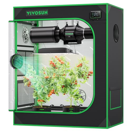 VIVOSUN Growzelt 75x45x90cm Grow Tent aus hochreflektierendes Mylar mit Sichtfenster und Bodenwanne für Hydroponik und Indoor-Anbau S3018 Grow Zelt passend für VS1000 von VIVOSUN