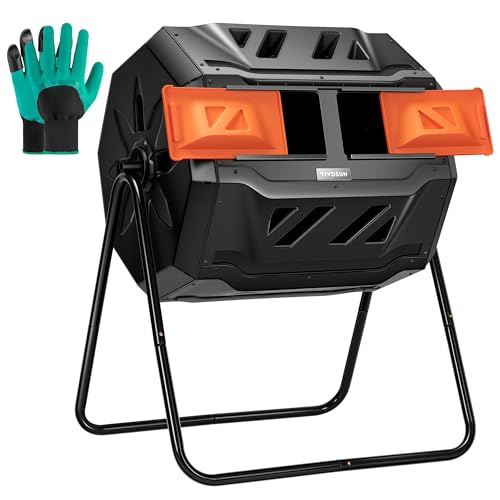 VIVOSUN Kompost-Trommel, zweifach drehbarer Komposteimer, 100 l von VIVOSUN