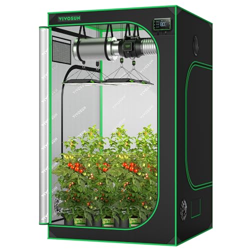 VIVOSUN S558 5x5 Growzelt 150x150x200cm mit Sichtfenster & Bodenschale für Hydrokultur- Zimmerpflanzen für VSF6450 von VIVOSUN