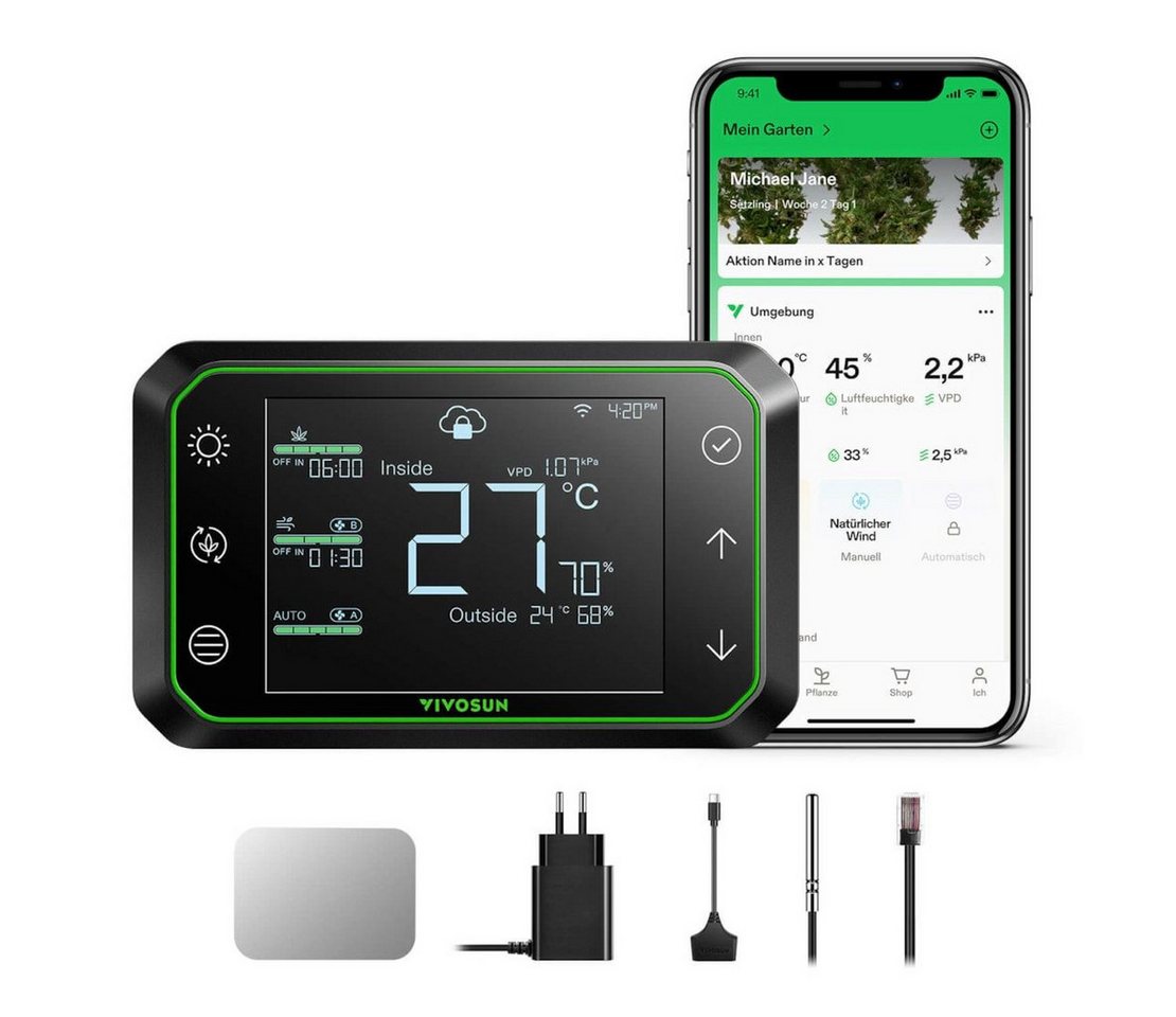 VIVOSUN VIVOSUN GrowHub E42A WLAN-Controller für Growzelte Smart-Home-Steuerelement, Automatische Klima- und Lichtsteuerung VIVOSUN VIVOSUN GrowHub E42A WLAN-Controller für Growzelte Smart-Home-Steuerelement, Automatische Klima- und Lichtsteuerung von VIVOSUN