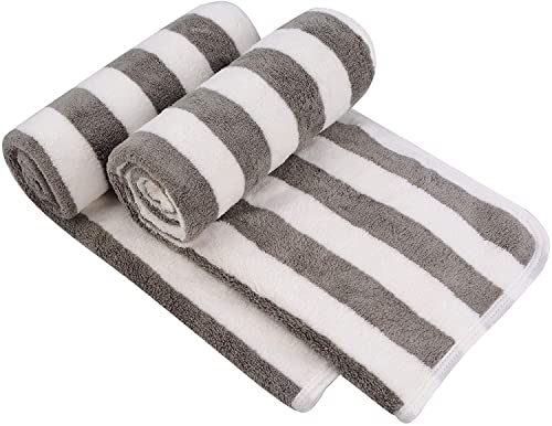 VIVOTE 2er Pack Microfaser Handtücher Stark Wasserabsorbierendes Mikrofaser Handtuch Mikrofaser Badetuch Super Weich Duschtücher Schnelltrocknend & Saugstark 38cm x 76cm, Grau von VIVOTE