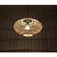 Rattan Oval-Förmige Pendelleuchte - Rustikale Pendelleuchten Breite 45 cm Ul/Ce-Gelistet 110-240 V 50-60 Hz Weltweit Verwenden von VIWEI