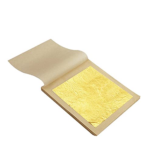 VIXDA 100 Stücke 24 Karat Echtes essbares Blattgold Zum Kochen von Speisen Kuchen Dekoration Kunstwerk Vergoldung Gesicht Schönheitspflege 4,33X4,33cm von VIXDA