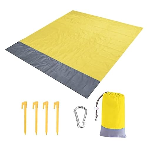 VIXDA 2 x 2,1 m wasserdichte Taschen-Stranddecke, Faltbare Campingmatte, Matratze, tragbar, leichte Matte, Outdoor-Picknickmatte, Sand-Strandmatte von VIXDA