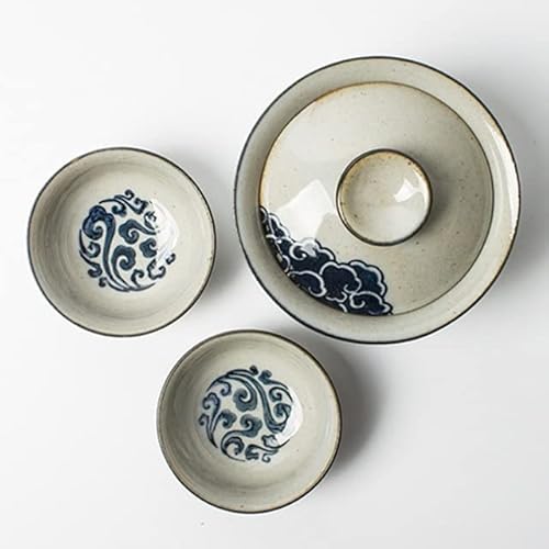 VIXDA Handbemalte Wolke Gaiwan für Teekeramik Terrine mit Deckel Teegeschirr Kung Fu Teezeremonie Set Kaffeetassen Schalen Chawan von VIXDA