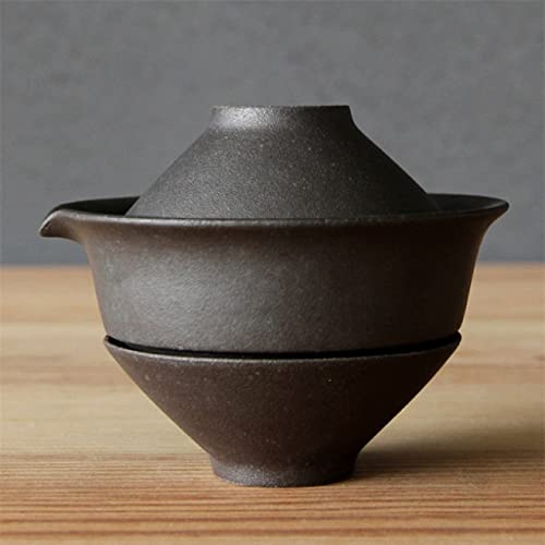 VIXDA Japanische Keramik Teetasse Teeservice Tragbare Reise Teegeschirr Kung Fu 1 Topf + 2 Tassen Home Office Wasserbecher Vintage Gaiwan Drinkware von VIXDA
