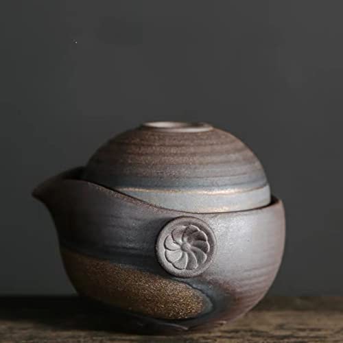 VIXDA Japanischer Stil Keramik Teekanne Kung Fu Gaiwan Grobe Keramik Wasserkocher Wasserbecher Tragbare Reise-Tee-Sets Büro Teetasse Drinkware von VIXDA