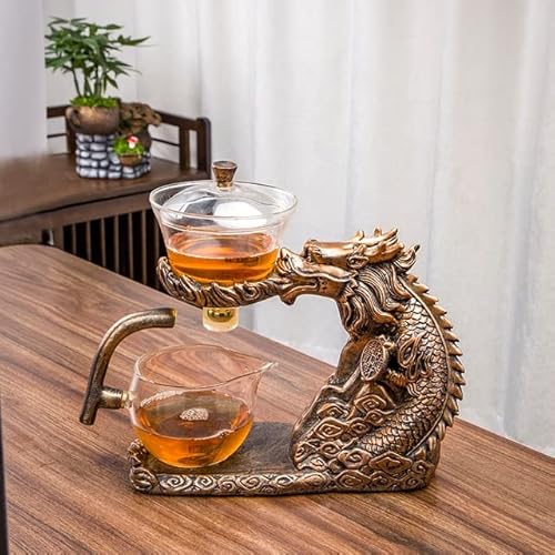 VIXDA Kreatives Glastee-Set, automatische Teekanne, Tee-Ei, magnetische Wasserumleitung, hitzebeständiger Kungfu-Tee, Tee Trinken von VIXDA