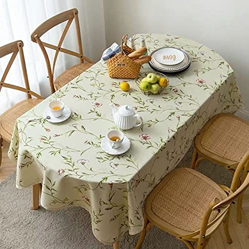 VIXDA Moderne Bedruckte Blumen Oval Esstischdecke Baumwolle Leinen Kaffee Tee Tischdecke mit Spitze für Zuhause Outdoor Dekoration von VIXDA