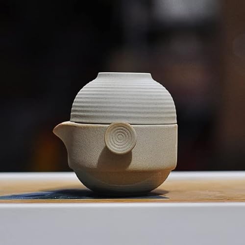 VIXDA Simple Rough Pottery Express Cup One Pot One Cup One Person Japanese Travel Portable Office Kungfu Tea Set Teekanne von VIXDA