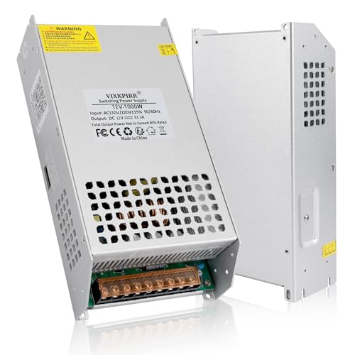Upgrade DC 12V 83.3A 1000W Netzteil Transformator SchalterNetztei 230V AC auf DC 12V Netztei 83.3A 1000W Stromversorgung Adapter für 12V LED Lichtleiste CCTV Kamera Sicherheitssystem Radio von VIXKPIRR
