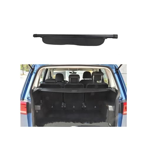 VIYOLI Heckklappenschloss Für VW Für T&Ouran 2016 2017 2018 2019 2020 2021 Versenkbare Hinten Rack Spacer Vorhang Zubehör Stamm Paket Regal Abdeckung Kofferraum Türschloss (Color : Balck) von VIYOLI