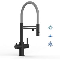 5 Wege Wasserhahn Küchenarmatur, Edelstahl Massiv mit 360° schwenkbarem Auslauf, abnehmbare 2 strahl Handbrause, pvd Schwarz Matt / Grau 5 Wege Wasserhahn Küchenarmatur, Edelstahl Massiv mit 360° schwenkbarem Auslauf, abnehmbare 2 strahl Handbrause, pvd Schwarz Matt / Grau von VIZIO
