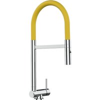 Unterfenster Wasserhahn Vorfenster Umklappbar 4,5 cm Verchromt Kuechenarmatur mit Gelb 360 schwenkbarem Auslauf und abnehmbare 2 strahl Handbrause von VIZIO