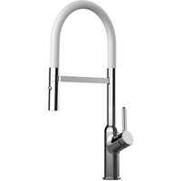 Wasserhahn Kueche Spueltischarmatur Verchromt Kuechenarmatur mit Weiss 360 schwenkbarem Auslauf und abnehmbare 2 strahl Handbrause - bod Design von VIZIO