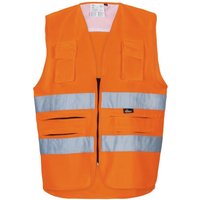 Triuso Vizwell Multifunktions-Warnschutzweste VWE01SO Gr. L leuchtorange von VIZWELL