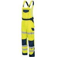 Vizwell - Herren Warnschutz-Kontrast-Latzhose VWTC115 Gr. 68 gelb/marine von VIZWELL