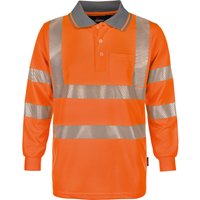 Trizeratop - Arbeitsshirt Poloshirt Warnschutz-Langarmpolo Größe xxxl - orange von TRIZERATOP