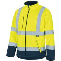 Vizwell Softshelljacke atmungsaktiv, wind- und wasserdicht VW135Y Gr. 4XL fluo gelb/marineblau von VIZWELL
