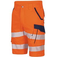 Vizwell - Warnschutz-Shorts Flex-HiVis VWT192 Gr. 66 leuchtorange/marine von VIZWELL