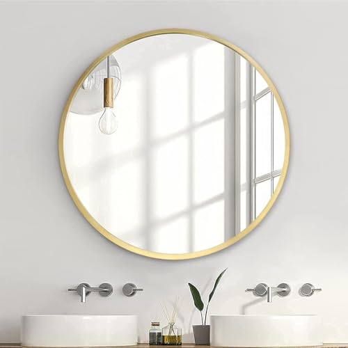 VJDKGUIDC Runder Wandspiegel, Badezimmerspiegel, Moderner Design Deko-Wandspiegel, Wandspiegel Großer Badezimmerspiegel, Dekospiegel für Schlafzimmer, Eingangsbereich, Wohnzimmer, Flur VJDKGUIDC Runder Wandspiegel, Badezimmerspiegel, Moderner Design Deko-Wandspiegel, Wandspiegel Großer Badezimmerspiegel, Dekospiegel für Schlafzimmer, Eingangsbereich, Wohnzimmer, Flur von VJDKGUIDC