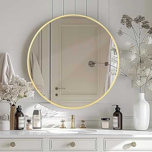 VJDKGUIDC Runder Wandspiegel, Badezimmerspiegel, Moderner Design Deko-Wandspiegel, Wandspiegel Großer Badezimmerspiegel, Dekospiegel für Schlafzimmer, Eingangsbereich, Wohnzimmer, Flur VJDKGUIDC Runder Wandspiegel, Badezimmerspiegel, Moderner Design Deko-Wandspiegel, Wandspiegel Großer Badezimmerspiegel, Dekospiegel für Schlafzimmer, Eingangsbereich, Wohnzimmer, Flur von VJDKGUIDC