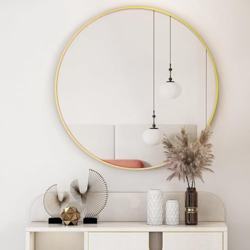 VJDKGUIDC Runder Wandspiegel, Badezimmerspiegel, Moderner Design Deko-Wandspiegel, Wandspiegel Großer Badezimmerspiegel, Dekospiegel für Schlafzimmer, Eingangsbereich, Wohnzimmer, Flur VJDKGUIDC Runder Wandspiegel, Badezimmerspiegel, Moderner Design Deko-Wandspiegel, Wandspiegel Großer Badezimmerspiegel, Dekospiegel für Schlafzimmer, Eingangsbereich, Wohnzimmer, Flur von VJDKGUIDC