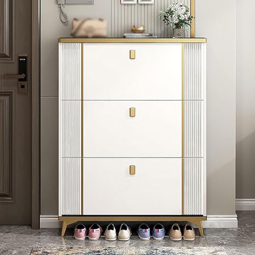 VJDKGUIDC Ultradünner Schuhschrank, hoher Schuhschrank, 3 klappbare Schubladen, unabhängiges klappbares Schuhregal, Lagerregal, Wohnmöbel, versteckter Schuhschrank, praktisches Lagerregal von VJDKGUIDC