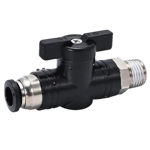 10 stücke Griff Kugelhahn Luft Pneumatische Fitting Push In Zu Verbinden 4 6 8 10 12 14 16mm Rohr 1/8 "1/4" 3/8 "1/2" Männlichen Geraden Winkel(BC Black,6-04(1L2 BSP)_1 PC) von VJEHSKUM