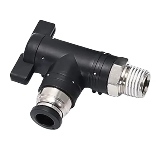 10 stücke Griff Kugelhahn Luft Pneumatische Fitting Push In Zu Verbinden 4 6 8 10 12 14 16mm Rohr 1/8 "1/4" 3/8 "1/2" Männlichen Geraden Winkel(BL Black,14-02(1L4 BSP)_1 PC) von VJEHSKUM