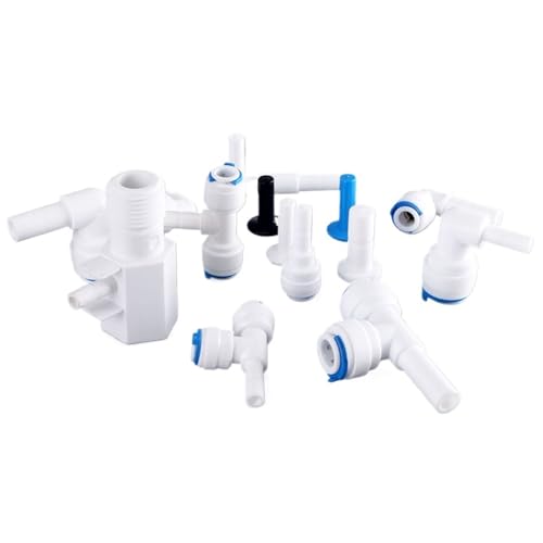 20 stücke Umkehrosmose 1/4 3/8 Schlauch Verbindung Schnell Kupplung 1/4 3/8 Stem L Gerade T RO Wasser Aquarium Kunststoff Joint rohr Fitting(7012) von VJEHSKUM