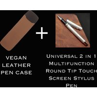 Federmäppchen Aus Veganem Leder Mit Personalisiertem Stifthalter, Federmäppchen, Geschenk Für Freunde, Muttertagsgeschenk von VJGiftStudio