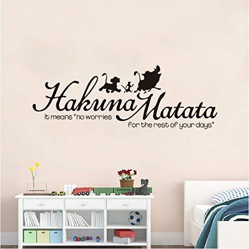 Hakuna Matata Vinyl Wandtattoo Lion Home Decor Schlafzimmer Dekor Kinderzimmer Poster Art Wandbild Wandaufkleber Größe:30 * 100cm von VJHGE