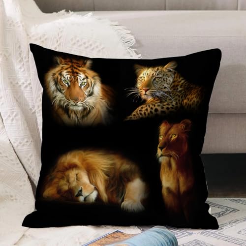 VJIZLOQB Kissenbezug 30x30cm Dekokissen Polyester Sofakissen,Kissenbezüge,für Sofa Schlafzimmer Wohnzimmer Outdoor Kissenhülle,Löwe Tiger Gepard Muster African Wildlife Park VJIZLOQB Kissenbezug 30x30cm Dekokissen Polyester Sofakissen,Kissenbezüge,für Sofa Schlafzimmer Wohnzimmer Outdoor Kissenhülle,Löwe Tiger Gepard Muster African Wildlife Park von VJIZLOQB