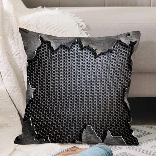 VJIZLOQB Kissenbezug 30x30cm Dekokissen Polyester Sofakissen,Kissenbezüge,für Sofa Schlafzimmer Wohnzimmer Outdoor Kissenhülle,Moderner, Grunge Metallic-Hintergrund Digital hervorgehoben geknackt f von VJIZLOQB