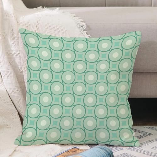 VJIZLOQB Kissenbezug 30x30cm Dekokissen Polyester Sofakissen,Kissenbezüge,für Sofa Schlafzimmer Wohnzimmer Outdoor Kissenhülle,Nahtloses Muster im Retro-Minze- und Smaragdgrün. Endlose Textur kann von VJIZLOQB