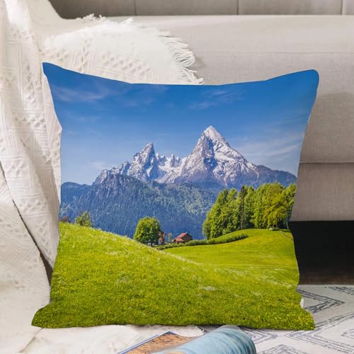 VJIZLOQB Kissenbezug 30x30cm Dekokissen Polyester Sofakissen,Kissenbezüge,für Sofa Schlafzimmer Wohnzimmer Outdoor Kissenhülle,Natur, Weidelandschaft in den Alpen mit Wiesen und Blumen der Norddeut VJIZLOQB Kissenbezug 30x30cm Dekokissen Polyester Sofakissen,Kissenbezüge,für Sofa Schlafzimmer Wohnzimmer Outdoor Kissenhülle,Natur, Weidelandschaft in den Alpen mit Wiesen und Blumen der Norddeut von VJIZLOQB