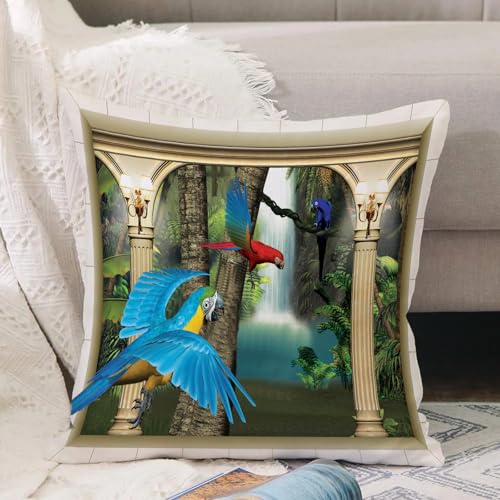 VJIZLOQB Kissenbezug 30x30cm Dekokissen Polyester Sofakissen,Kissenbezüge,für Sofa Schlafzimmer Wohnzimmer Outdoor Kissenhülle,Papagei Wasserfall Palast Natur Wildlife VJIZLOQB Kissenbezug 30x30cm Dekokissen Polyester Sofakissen,Kissenbezüge,für Sofa Schlafzimmer Wohnzimmer Outdoor Kissenhülle,Papagei Wasserfall Palast Natur Wildlife von VJIZLOQB