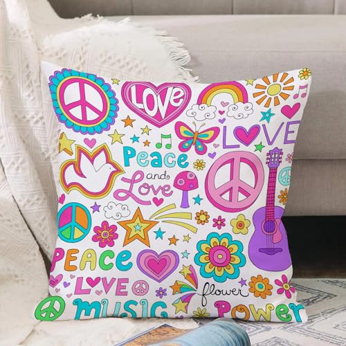 VJIZLOQB Kissenbezug 30x30cm Dekokissen Polyester Sofakissen,Kissenbezüge,für Sofa Schlafzimmer Wohnzimmer Outdoor Kissenhülle,Peace Love and a Dove Flower Power Groovy Psychedelic Notizbuch Doodle VJIZLOQB Kissenbezug 30x30cm Dekokissen Polyester Sofakissen,Kissenbezüge,für Sofa Schlafzimmer Wohnzimmer Outdoor Kissenhülle,Peace Love and a Dove Flower Power Groovy Psychedelic Notizbuch Doodle von VJIZLOQB