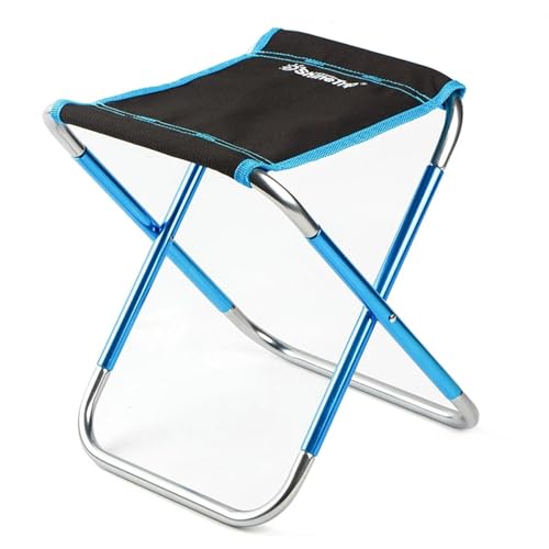 VJKAKZZPY Outdoor Folding Falten Aluminium Stuhl Hocker Sitz Angeln Werkzeuge Camping Faltbare Angeln Stuhl Ultra Licht Gewicht Tragbare (Size : Black) von VJKAKZZPY