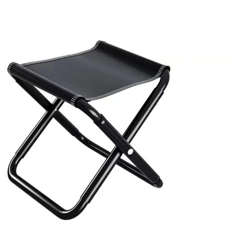 VJKAKZZPY Outdoor Mini Stuhl Camping Tragbare Falten Aluminium Faltbare Angeln Stuhl Hocker Sitz Wandern Werkzeuge Picknick Camping Hocker (Size : Black Small) von VJKAKZZPY