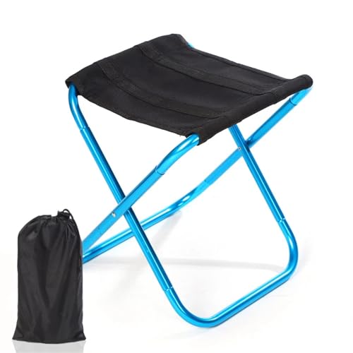 VJKAKZZPY Outdoor-Möbel, zusammenklappbarer Campingstuhl, tragbarer Outdoor-Stuhl, faltbar, for Angeln, Picknick, Wandern, Sitzwerkzeuge (Size : Lake Blue) von VJKAKZZPY