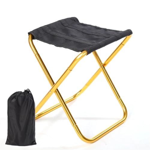 VJKAKZZPY Outdoor-Möbel, zusammenklappbarer Campingstuhl, tragbarer Outdoor-Stuhl, faltbar, for Angeln, Picknick, Wandern, Sitzwerkzeuge (Size : Yellow) von VJKAKZZPY