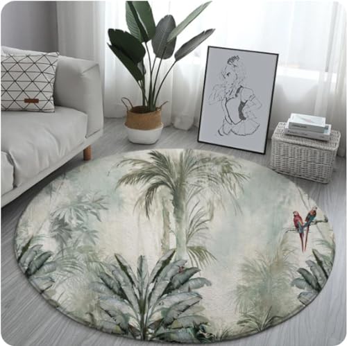 VJKFSWG Lotus-Landschaftsmalerei, runder Teppich, Stuhl, Sofa, Teppiche, Zuhause, Wohnzimmer, Schlafzimmer, Badezimmer, Bodenmatte, 60 cm von VJKFSWG