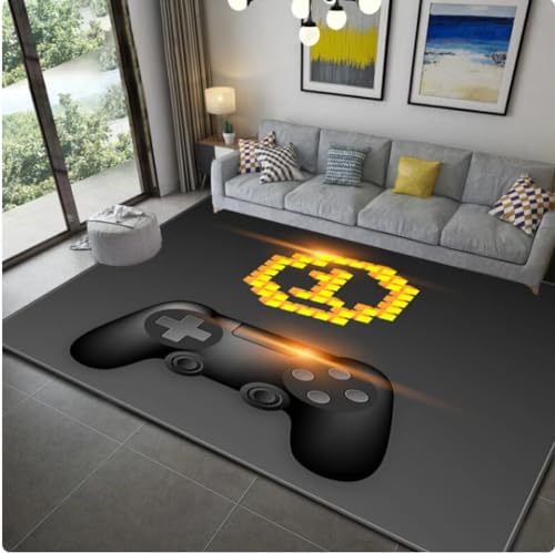 VJKFSWG Teppich, 3D-Druck, Gamer-Controller-Muster, Wohnzimmerteppiche, rutschfest, für den Eingangsbereich, Fußmatte, Küche, Bodenmatte, 160 x 230 cm von VJKFSWG